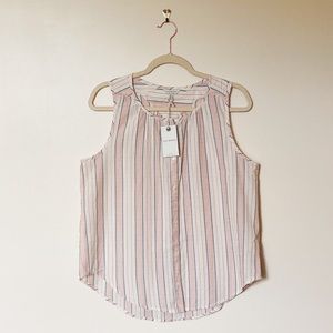 NWT Lucky Brand Peach/Blue Striped Tank